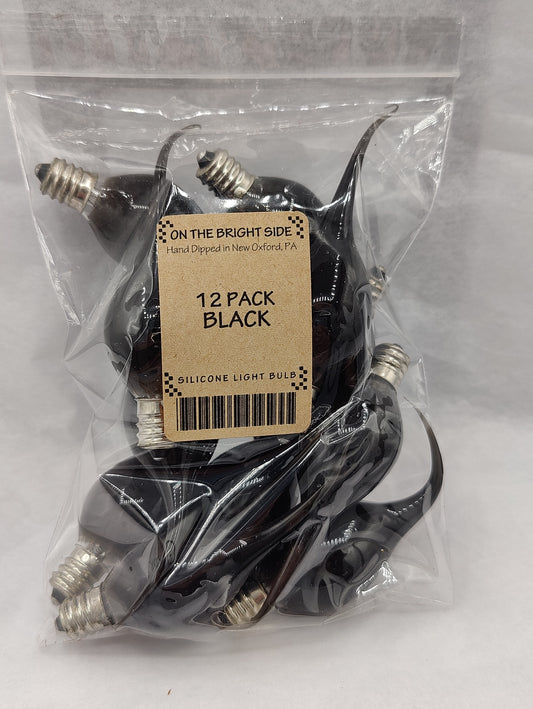 12pk Black Dipped Silicone Bulbs